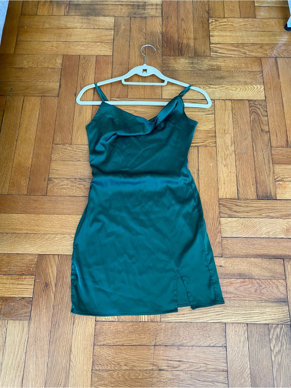 Shein Satin Slip Dress – Emerald Green XS